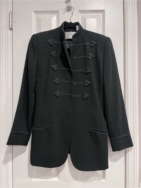 Vintage Lord and Taylor Black Napoleon Military Style Blazer Jacker Size 2
